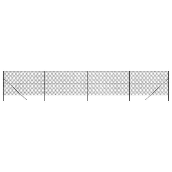 vidaXL Chain Link Fence Anthracite 1.6x10 m - Image 2