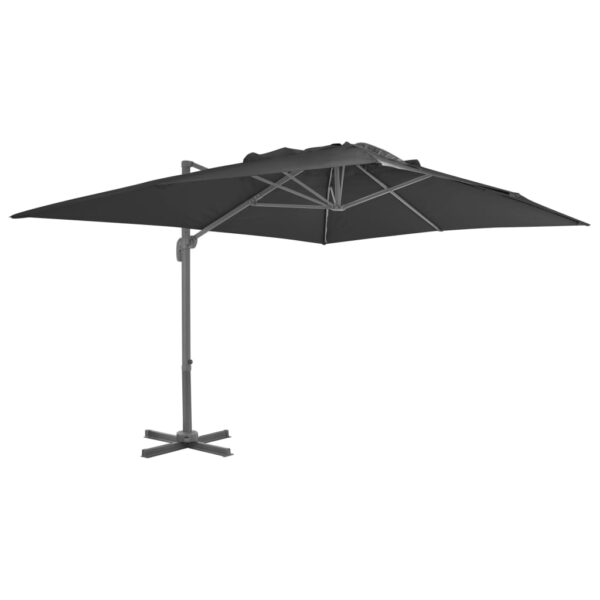 vidaXL Garden Parasol with Portable Base Anthracite - Image 2
