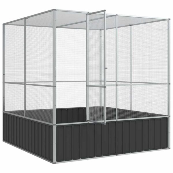 vidaXL Aviary Silver 211x207x212 cm Steel - Image 7