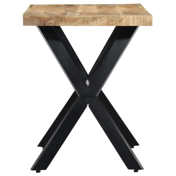 vidaXL Dining Table 120x60x75 cm Solid Rough Mango Wood - Image 3