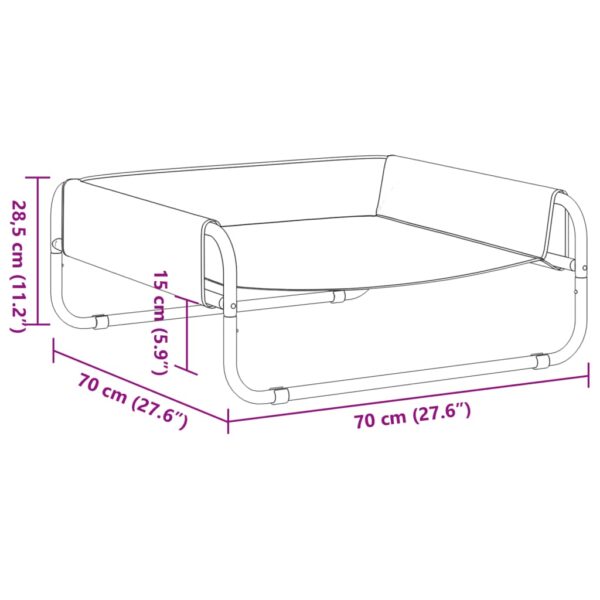vidaXL Elevated Dog Bed Anthracite Oxford Fabric and Steel - Image 9