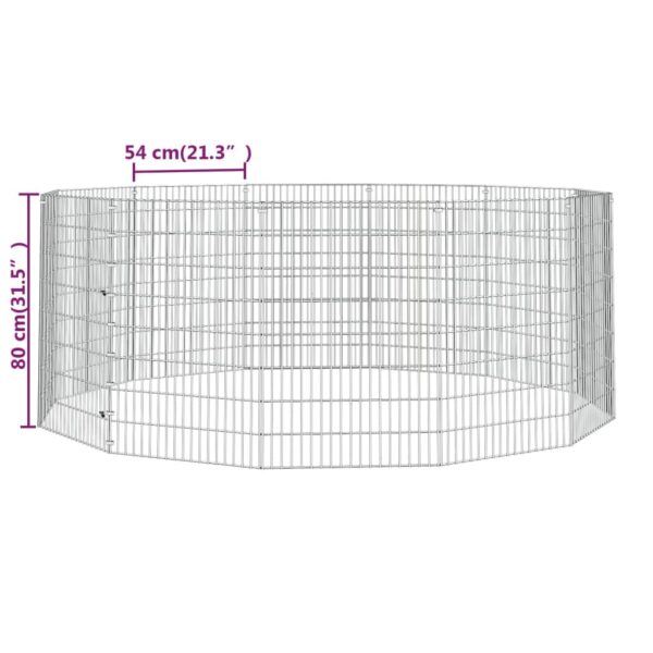 vidaXL Free Range Animal Enclosure 12-Panel 54x80 cm Galvanised Iron - Image 8