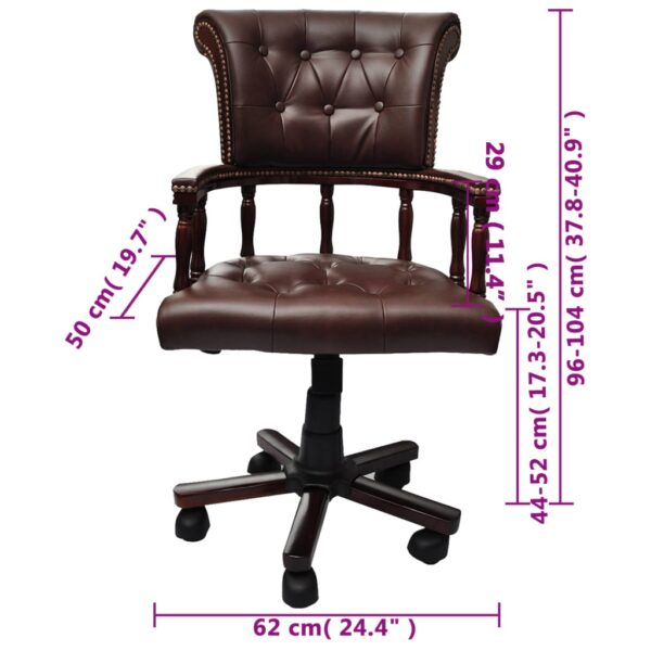 vidaXL Swivel Office Chair Brown - Image 6