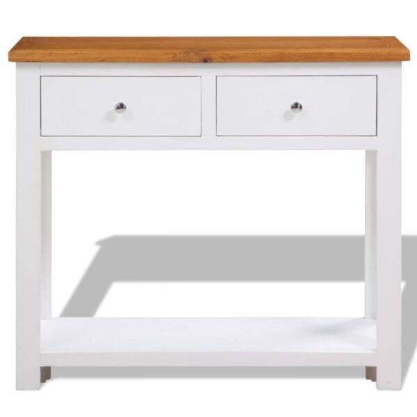 vidaXL Console Table 83x30x73 cm Solid Oak Wood - Image 2