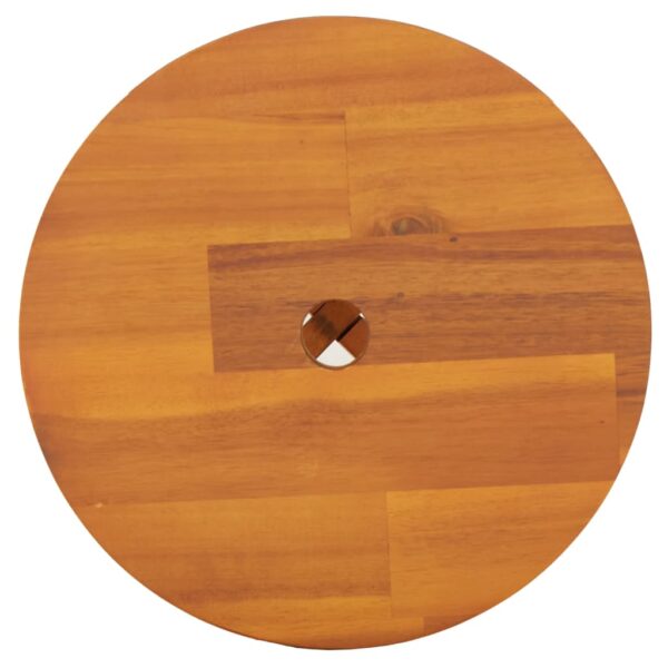 vidaXL Stool Brown 38x38x45 cm Round Solid Wood Acacia - Image 5