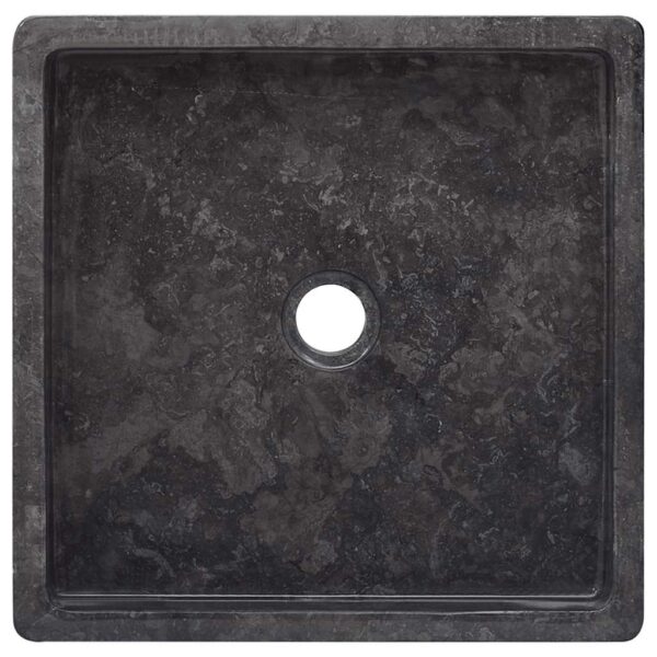 vidaXL Sink Black 40x40x10 cm Marble - Image 4