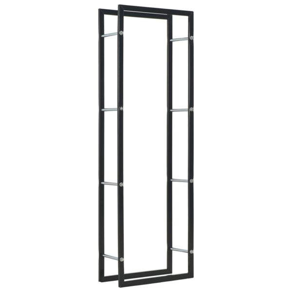 vidaXL Firewood Rack Black 50x20x150 cm Steel - Image 1