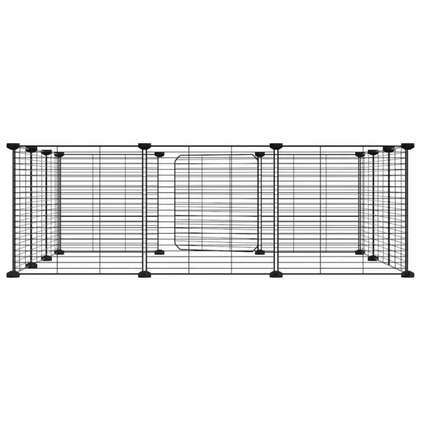 vidaXL 12-Panel Pet Cage with Door Black 35x35 cm Steel - Image 5