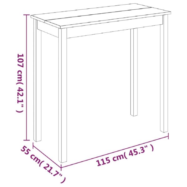 vidaXL Bar Table MDF Black 115x55x107 cm - Image 6