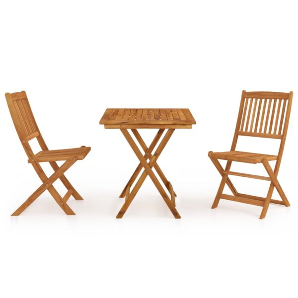 vidaXL 3 Piece Folding Garden Dining Set Solid Acacia Wood - Image 2