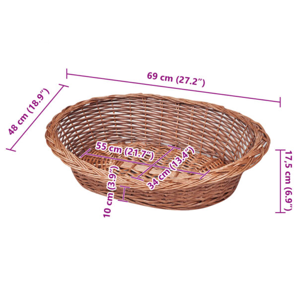 Willow Dog Basket/Pet Bed Natural 69 cm - Image 6