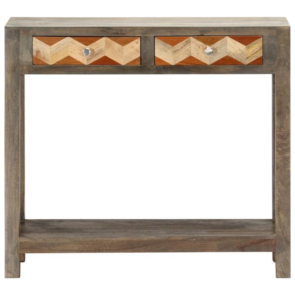 vidaXL Console Table Grey 86x30x76 cm Solid Mango Wood - Image 5