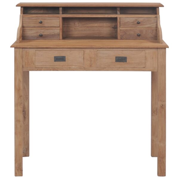 vidaXL Desk 90x50x100 cm Solid Teak Wood - Image 3