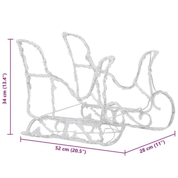 vidaXL Reindeers & Sleigh Christmas Decoration 160 LEDs 130 cm Acrylic - Image 10