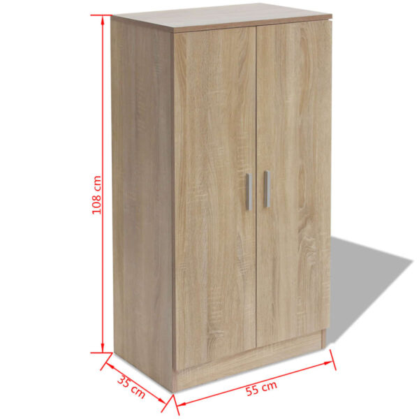 vidaXL Shoe Cabinet 7 Shelves Oak - Image 8