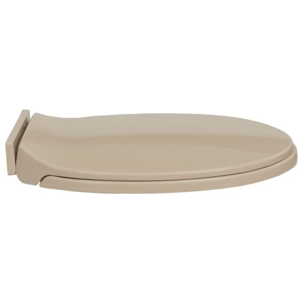 vidaXL Soft-Close Toilet Seat Beige Oval - Image 5