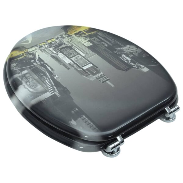 vidaXL Toilet Seats with Hard Close Lids MDF New York - Image 4
