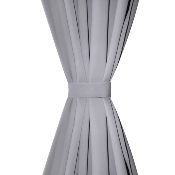 vidaXL 2 pcs Grey Slot-Headed Blackout Curtains 135 x 245 cm - Image 3