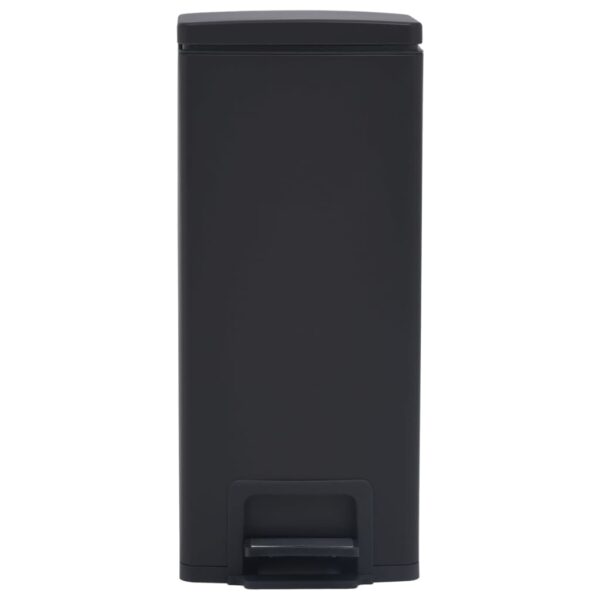 vidaXL Dustbin with Pedal Anti-fingerprint 30L Black Stainless Steel - Image 3