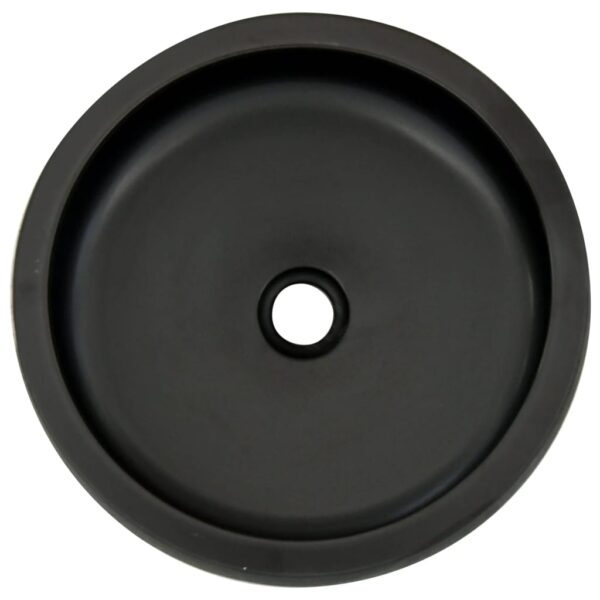 vidaXL Countertop Basin Black and Brown Round Φ41x14 cm Ceramic - Image 4