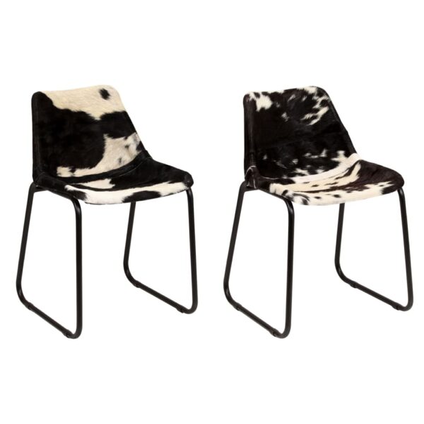 vidaXL Dining Chairs 2 pcs Genuine Goat Leather - Image 4