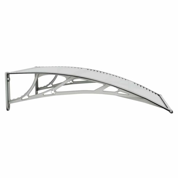 vidaXL Door Canopy Grey and Transparent 100x75 cm Polycarbonate - Image 5