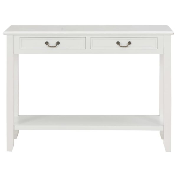 vidaXL Console Table White 110x35x80 cm Wood - Image 4