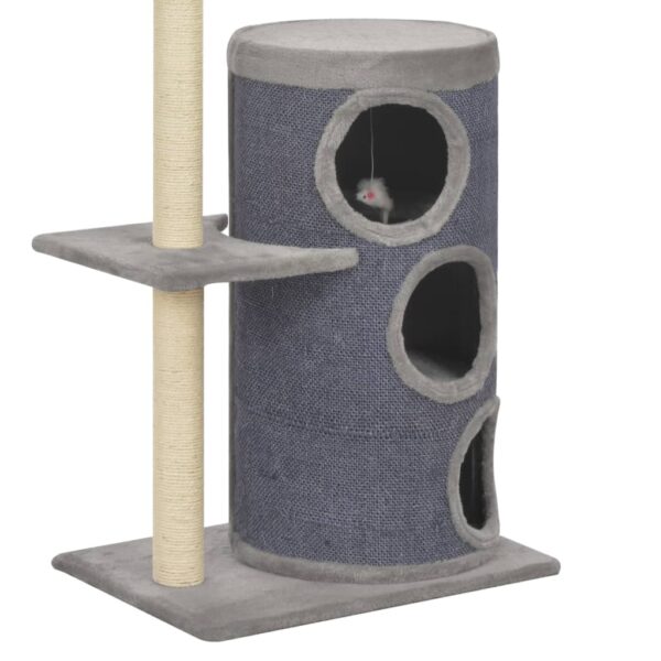 vidaXL Cat Tree with Sisal Scratching Posts Grey 148 cm - Image 5