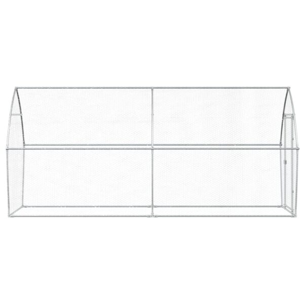 vidaXL Chicken Cage Silver 400x105x182 cm Galvanised Steel - Image 5