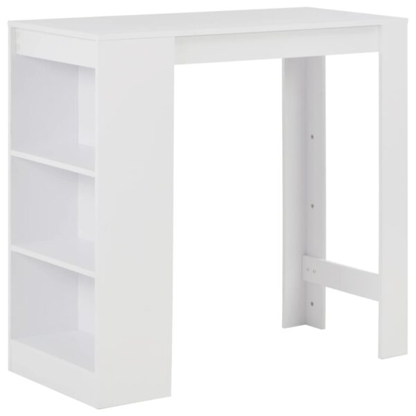 vidaXL Bar Table with Shelf White 110x50x103 cm - Image 1