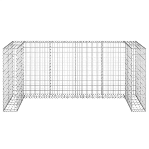 vidaXL Gabion Wall for Garbage Bins Galvanised Steel 254x100x110 cm - Image 3