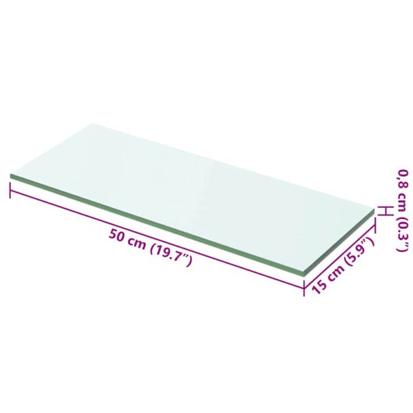 vidaXL Shelf Panel Glass Clear 50x15 cm - Image 3