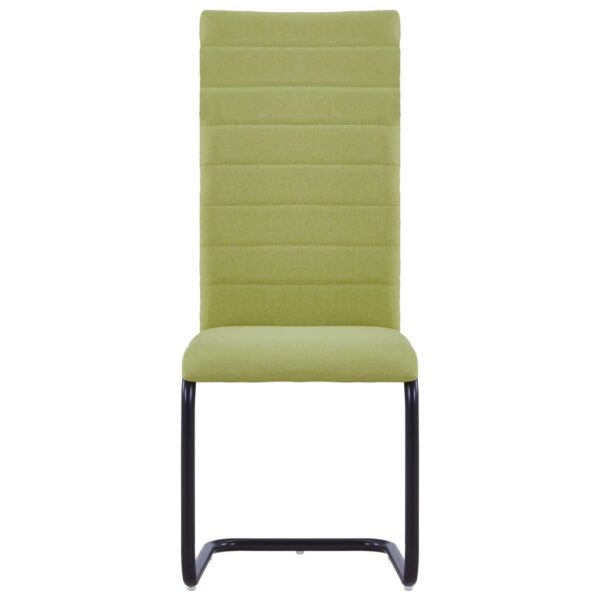 vidaXL Cantilever Dining Chairs 2 pcs Green Fabric - Image 3