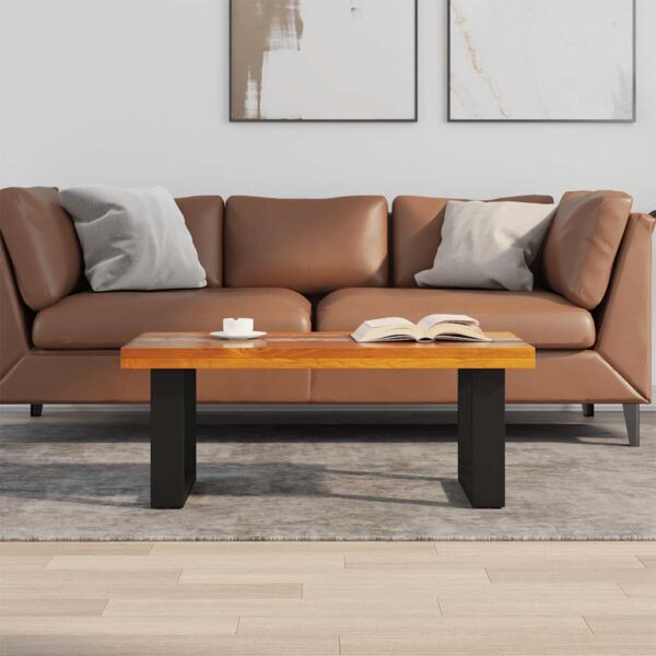 vidaXL Coffee Table Teak Resin 100x50 cm - Image 3