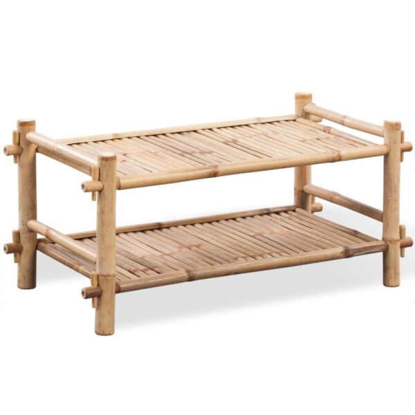 vidaXL 2-Tier Bamboo Shoe Rack - Image 1