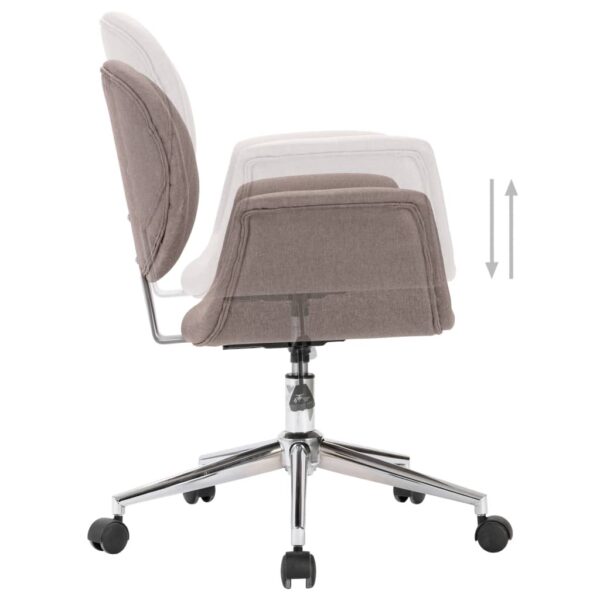 vidaXL Swivel Office Chair Taupe Fabric - Image 6