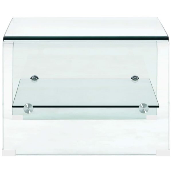 vidaXL Coffee Table Clear 50x45x33 cm Tempered Glass - Image 3