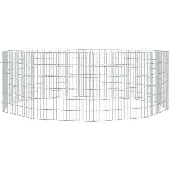 vidaXL Free Range Animal Enclosure 10-Panel 54x60 cm Galvanised Iron - Image 3