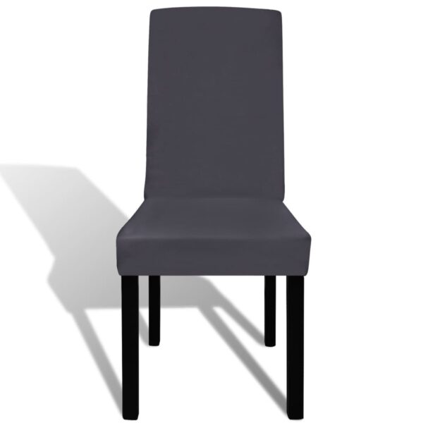 vidaXL Straight Stretchable Chair Cover 6 pcs Anthracite - Image 3