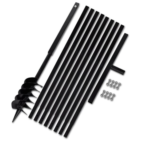 Ground Drill with Handle 120 mm with Extension Tube 9 m Steel - Image 1
