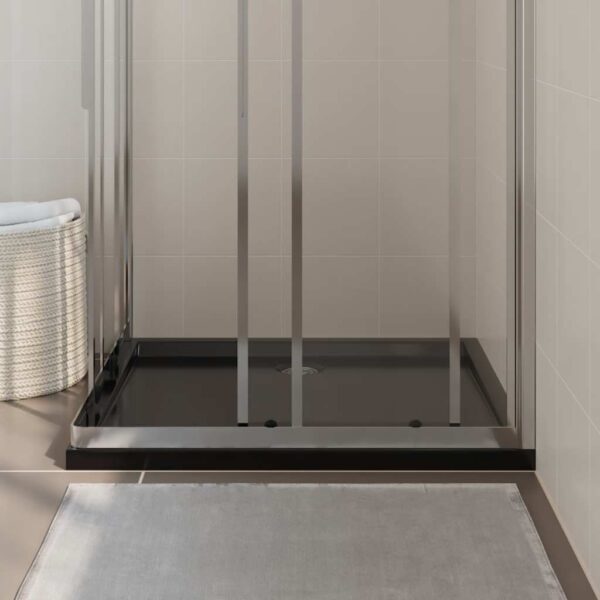 vidaXL Rectangular ABS Shower Base Tray Black 80x90 cm - Image 3