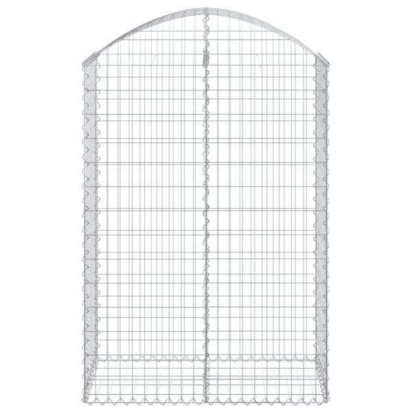 vidaXL Arched Gabion Basket 100x50x140/160 cm Galvanised Iron - Image 3