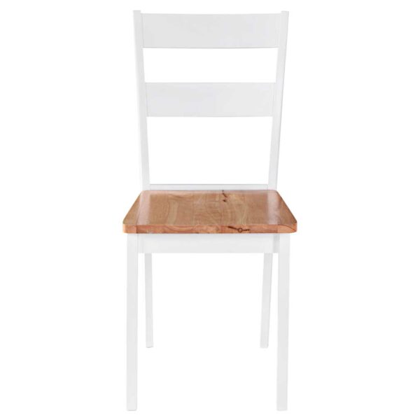 vidaXL Dining Chairs 2 pcs White Solid Rubber Wood - Image 2