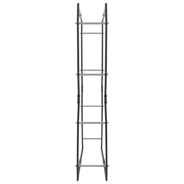 vidaXL Firewood Rack Black 80x25x150 cm Steel - Image 4