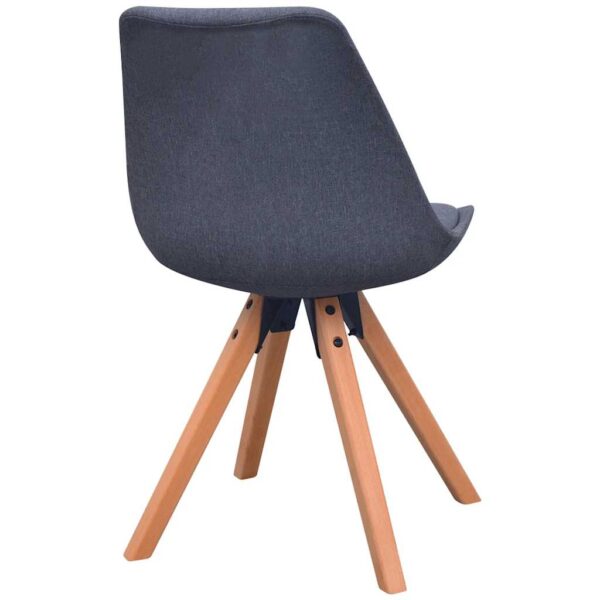 vidaXL Dining Chairs 2 pcs Dark Grey Fabric - Image 4