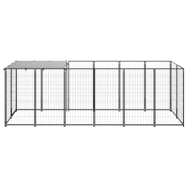 vidaXL Dog Kennel Black 330x110x110 cm Steel - Image 2
