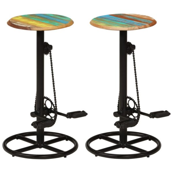 vidaXL Bar Chairs 2 pcs Solid Reclaimed Wood - Image 1