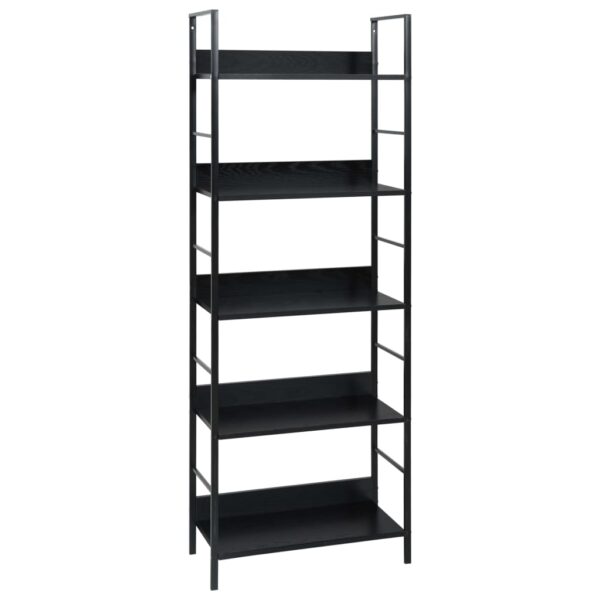 vidaXL 5-Layer Book Shelf Black 60x27.6x158.5 cm Engineered Wood - Image 1