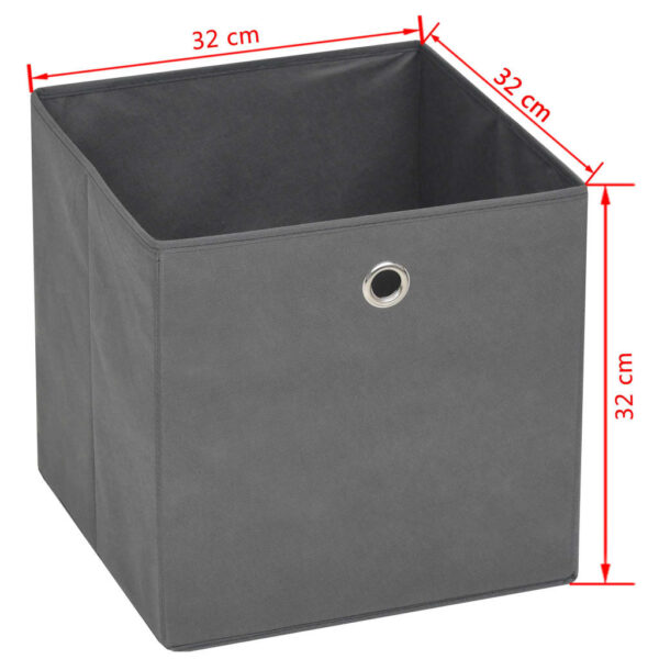 vidaXL Storage Boxes 10 pcs Non-woven Fabric 32x32x32 cm Grey - Image 7