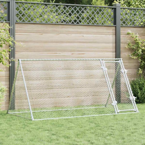vidaXL Chicken Cage Silver 200x105x91 cm Galvanised Steel - Image 1